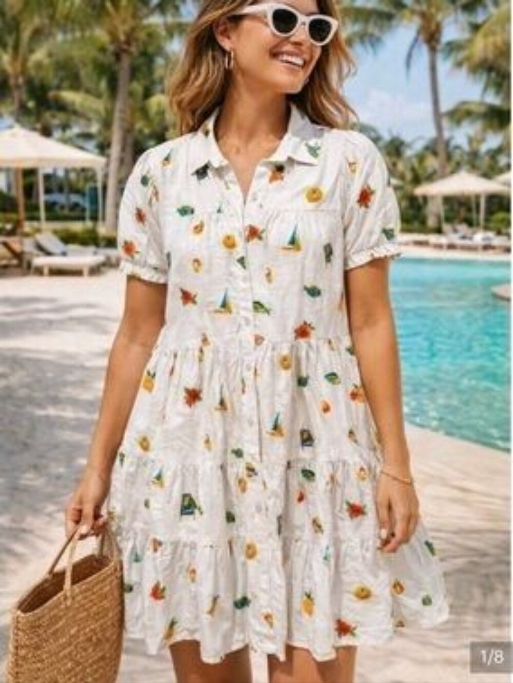 NWT Jane + Delancey Linen Blend Tropical Mini Dress